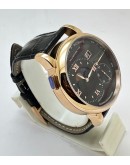 A. Lange & Shone Grand Lange 1 Moon Phase Rose Gold Black Swiss Automatic Watch