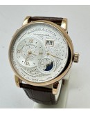 A. Lange & Shone Grand Lange 1 Moon Phase Rose Gold White Swiss Automatic Watch