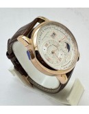 A. Lange & Shone Grand Lange 1 Moon Phase Rose Gold White Swiss Automatic Watch