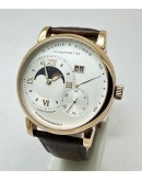 A. Lange & Shone Grand Lange 1 Moon Phase Rose Gold White Swiss Automatic Watch - A