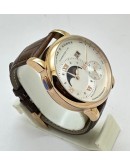 A. Lange & Shone Grand Lange 1 Moon Phase Rose Gold White Swiss Automatic Watch - A