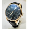 I W C Portugieser Annual Calendar Black Swiss ETA 7750 Valjoux Automatic Movement Watch