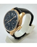 I W C Portugieser Annual Calendar Black Swiss ETA 7750 Valjoux Automatic Movement Watch