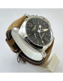 Panerai GMT Steel Brown Strap Swiss Automatic Watch