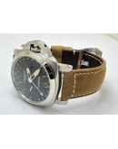 Panerai GMT Steel Brown Strap Swiss Automatic Watch