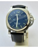 Panerai Marina Steel Black Leather Strap Swiss Automatic Watch