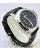 Panerai Marina Steel Black Leather Strap Swiss Automatic Watch