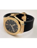 Hublot Classic Fusion Black Rubber Strap Ladies Watch