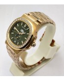 Patek Philippe Nautilus Annual Calendar Diamond Bezel Green Rose Gold Swiss Automatic Watch