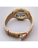 Patek Philippe Nautilus Annual Calendar Diamond Bezel Green Rose Gold Swiss Automatic Watch