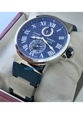 Ulysse Nardin Maxi Marine Chronometer Blue Rubber Strap Swiss Automatic Watch
