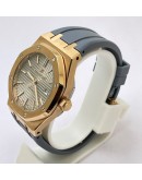 Audemars Piguet Royal Oak Rose Gold Grey Rubber Strap Swiss Automatic Watch