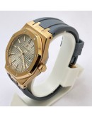 Audemars Piguet Royal Oak Rose Gold Grey Rubber Strap Swiss Automatic Watch