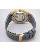 Audemars Piguet Royal Oak Rose Gold Grey Rubber Strap Swiss Automatic Watch