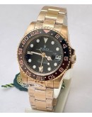 Rolex GMT Master II Rootbeer Everose Gold Swiss ETA 3285 Valjoux Movement Watch