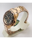 Rolex GMT Master II Rootbeer Everose Gold Swiss ETA 3285 Valjoux Movement Watch