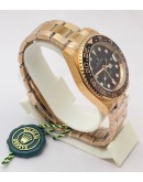 Rolex GMT Master II Rootbeer Everose Gold Swiss ETA 3285 Valjoux Movement Watch