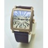 Franck Muller Master Square Full Diamond Leather Strap Watch