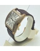 Franck Muller Master Square Full Diamond Leather Strap Watch