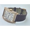 Franck Muller Master Square Full Diamond Leather Strap Watch
