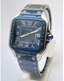 Cartier Santos De Blue PVD Swiss Automatic Watch