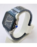 Cartier Santos De Blue PVD Swiss Automatic Watch