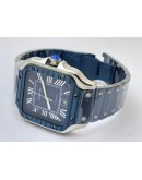 Cartier Santos De Blue PVD Swiss Automatic Watch