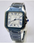 Cartier Santos De Blue PVD White Swiss Automatic Watch