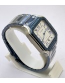 Cartier Santos De Blue PVD White Swiss Automatic Watch