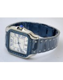 Cartier Santos De Blue PVD White Swiss Automatic Watch