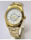 Rolex Sky Dweller White Golden Swiss ETA Automatic Watch