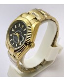 Rolex Sky Dweller Black Golden Swiss ETA Automatic Watch