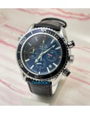 Omega Seamaster Professional Leather Strap Steel Watch