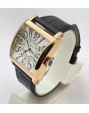 Franck Muller Square Master Rose Gold Leather Strap Watch