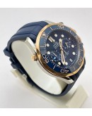 Omega Seamaster 300 Diver Chronograph Blue Rubber Strap Watch