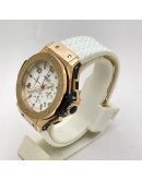 Hublot Big Bang Rose Gold White Rubber Strap Watch