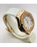 Hublot Big Bang Rose Gold White Rubber Strap Watch