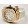 Hublot Big Bang Rose Gold White Rubber Strap Watch
