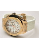 Hublot Big Bang Rose Gold White Rubber Strap Watch