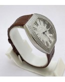 Franck Muller Curvex Diamond Leather Strap Watch