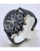 TAG HEUER CARRERA CALIBRE DATE BLACK RUBBER STRAP WATCH