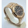 Audemars Piguet Royal Oak Full Diamond Rose Gold Black Swiss ETA Automatic Watch