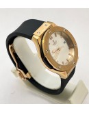 Hublot Classic Fusion White Dial Black Rubber Strap Ladies Watch