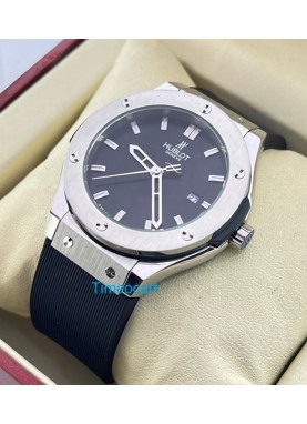 Hublot Classic Fusion Steel Black Rubber Strap Ladies Watch