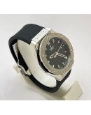 Hublot Classic Fusion Steel Black Rubber Strap Ladies Watch