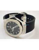 Hublot Classic Fusion Steel Black Rubber Strap Ladies Watch