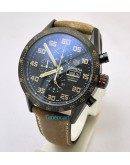 TAG HEUER CARRERA CALIBRE 16 DAY DATE  LEATHER STRAP BLACK WATCH