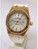 Audemars Piguet Royal Oak White Rubber Strap Swiss Automatic Watch