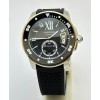 Cartier Calibre De Diver Steel Black Rubber Strap Watch