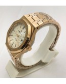 Audemars Piguet Royal Oak Rose Gold White Swiss Automatic Watch